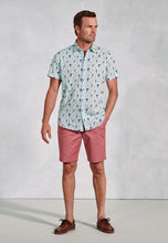 Load image into Gallery viewer, Regular Fit Mint Parrot Print Short Sleeve Shirt