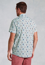 Load image into Gallery viewer, Regular Fit Mint Parrot Print Short Sleeve Shirt