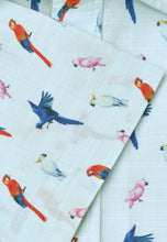 Load image into Gallery viewer, Regular Fit Mint Parrot Print Short Sleeve Shirt