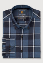 Load image into Gallery viewer, Regular Fit Blue Melange Check Cotton Shirt - 4684A