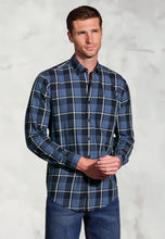 Load image into Gallery viewer, Regular Fit Blue Melange Check Cotton Shirt - 4684A