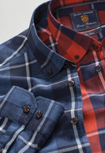 Load image into Gallery viewer, Regular Fit Blue Melange Check Cotton Shirt - 4684A