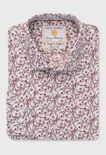 Load image into Gallery viewer, Regular Fit Burgundy Floral Silhouette Cotton Shirt