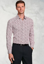 Load image into Gallery viewer, Regular Fit Burgundy Floral Silhouette Cotton Shirt