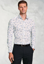 Load image into Gallery viewer, Regular Fit White Watercolour Floral Cotton Shirt