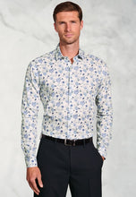 Load image into Gallery viewer, Regular Fit White Ornate Floral Print Cotton Shirt