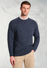 Load image into Gallery viewer, Backley Blue Nep Rib Lambswool Crew Neck Jumper (4654B)