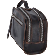 Load image into Gallery viewer, Mens Dual Section Oily Hunter Leather Wash Bag (1667)