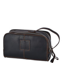 Load image into Gallery viewer, Mens Dual Section Oily Hunter Leather Wash Bag (1667)
