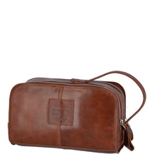 Load image into Gallery viewer, Mens Dual Section Oily Hunter Leather Wash Bag (1667)
