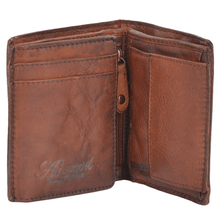 Load image into Gallery viewer, Vintage Dipped 7 Card Bill Fold Leather Wallet Rust : 1779