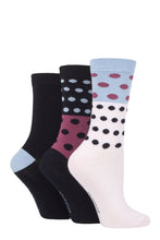Load image into Gallery viewer, LADIES 3 PAIR SOCKSHOP Patterned Plain And Striped Bamboo Socks