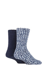 Load image into Gallery viewer, MENS 2PR Sockshop Multi Cosy Slipper Socks