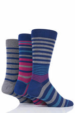 Load image into Gallery viewer, MENS 3PR SOCKSHOP Striped Bamboo Gentle Socks
