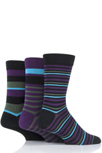 Load image into Gallery viewer, MENS 3PR SOCKSHOP Striped Bamboo Gentle Socks