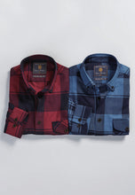 Load image into Gallery viewer, Burgundy & Navy Buffalo Check Shirt (4244A)