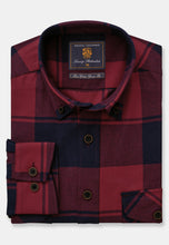 Load image into Gallery viewer, Burgundy & Navy Buffalo Check Shirt (4244A)