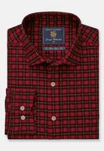 Load image into Gallery viewer, Red Tartan Check Cotton Poplin Shirt (4258B)