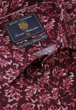 Load image into Gallery viewer, Merlot Floral Print Velvet Touch Needle Cord Shirt (4263AT)
