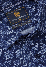 Load image into Gallery viewer, Navy Floral Print Velvet Touch Needle Cord Shirt (4263BT)
