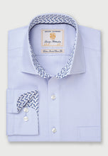 Load image into Gallery viewer, Plain Sky Blue Business Casual Long Sleeve Shirt (4366CR)