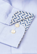 Load image into Gallery viewer, Plain Sky Blue Business Casual Long Sleeve Shirt (4366CR)