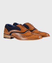 Load image into Gallery viewer, MARC DARCY Murray Tan / Navy Brogue Shoe