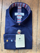 Load image into Gallery viewer, Claudio Lugli Navy Shirt with Coloured Trim (CP6752)