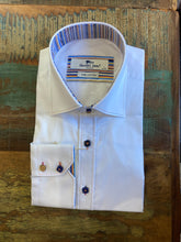 Load image into Gallery viewer, Claudio Lugli White Shirt with Coloured Trim