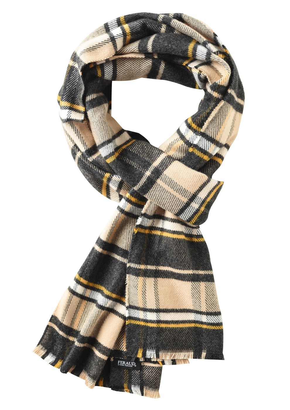 Black and sale gold plaid scarf