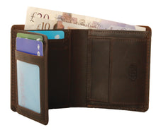 Load image into Gallery viewer, Leather Oily Hunter Bill Fold Card And Identification Wallet Brown : 1885