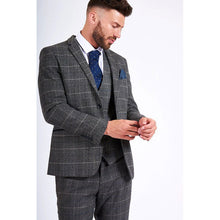 Load image into Gallery viewer, Marc Darcy SCOTT 3pc Grey Tweed Check Suit