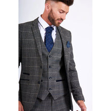 Load image into Gallery viewer, Marc Darcy SCOTT 3pc Grey Tweed Check Suit