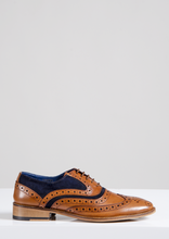 Load image into Gallery viewer, MARC DARCY Murray Tan / Navy Brogue Shoe