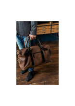 Load image into Gallery viewer, Marcus Leather Weekender Brown Bag