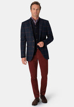 Load image into Gallery viewer, Airedale Tweed Navy with Mustard & Red Tramline Check Jacket
