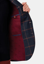Load image into Gallery viewer, Airedale Tweed Navy with Mustard & Red Tramline Check Jacket