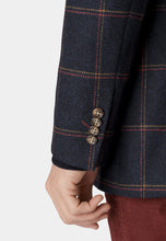 Load image into Gallery viewer, Airedale Tweed Navy with Mustard & Red Tramline Check Jacket