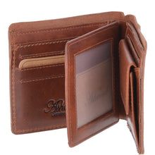 Load image into Gallery viewer, Leather Oily Hunter Wallet With ID And Coin Section Chestnut : 1884