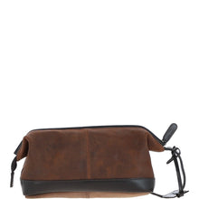 Load image into Gallery viewer, Leather Wash Bag Brown: LOU