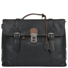 Load image into Gallery viewer, Leather Work Briefcase in Black