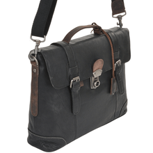 Load image into Gallery viewer, Leather Work Briefcase in Black