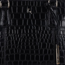 Load image into Gallery viewer, Cheltenham Leather Crocodile Print Two Section with mid-purse Bag (Black C54)