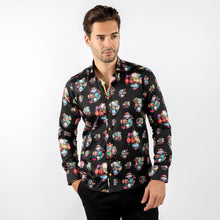 Load image into Gallery viewer, Claudio Lugli Funky 3D Floral Sugar Skulls Shirt CP6890