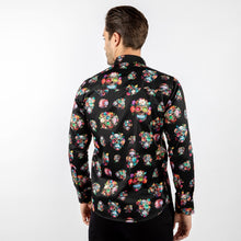 Load image into Gallery viewer, Claudio Lugli Funky 3D Floral Sugar Skulls Shirt CP6890