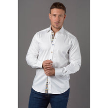 Load image into Gallery viewer, Claudio Lugli White Shirt with Coloured Trim
