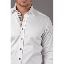 Load image into Gallery viewer, Claudio Lugli White Shirt with Coloured Trim