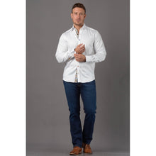Load image into Gallery viewer, Claudio Lugli White Shirt with Coloured Trim
