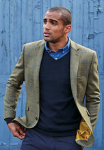 Load image into Gallery viewer, Dorset Navy Luxury 12 Gauge Cotton Merino V-Neck Jumper
