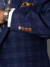 Load image into Gallery viewer, Marc Darcy Chigwell 3pc Blue Tweed Check Suit